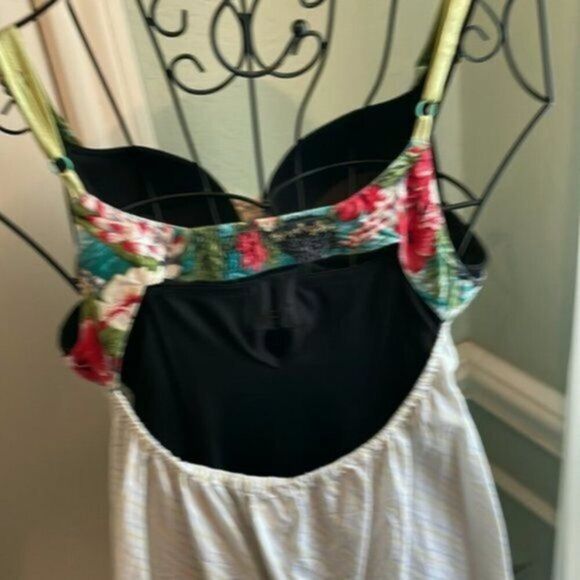 Vintage Free People halter white with green ribbon trim M - Picture 9 of 9